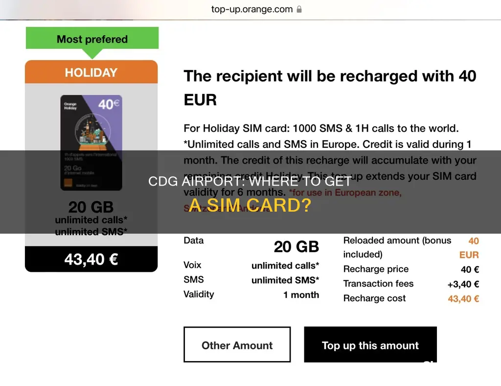 can you get a sim card in cdg airport