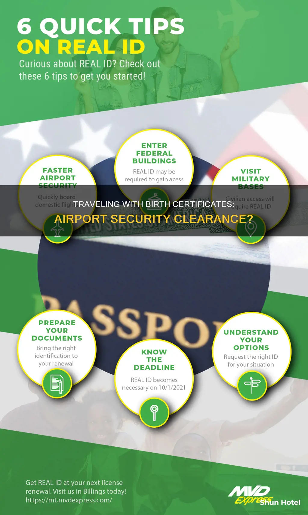 can you get through airport security with a birth certificate