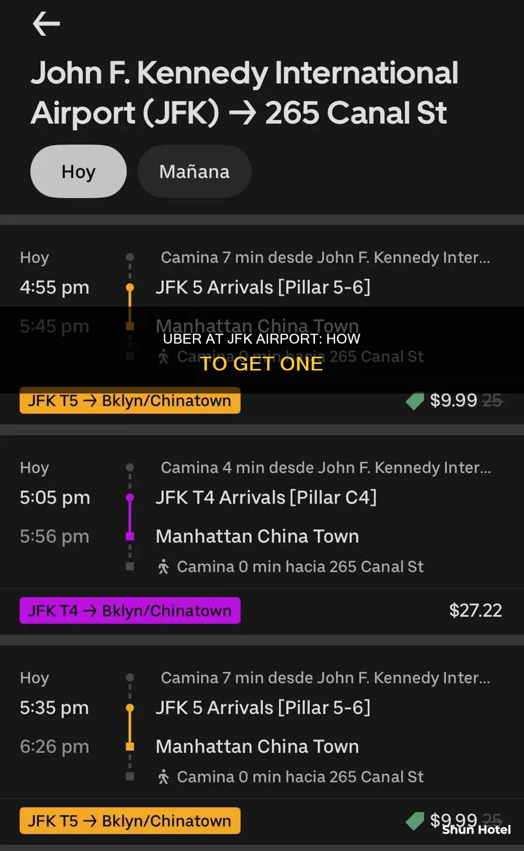 can you getan uber at jfk airport