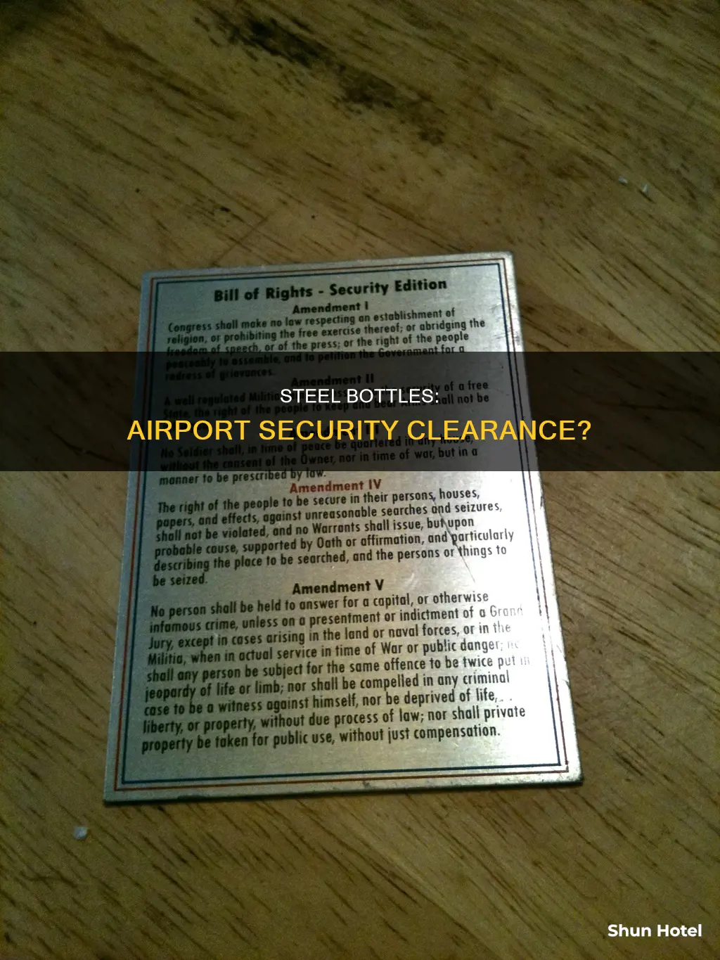 can you have empty steel bottle airport security