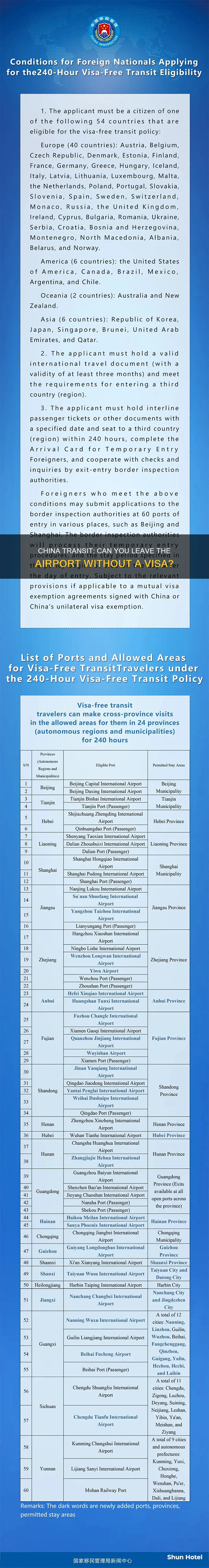 can you leave the airport in china without a visa