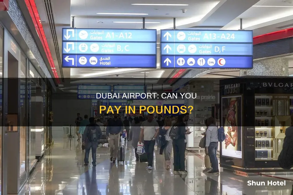 can you pay in pounds at dubai airport