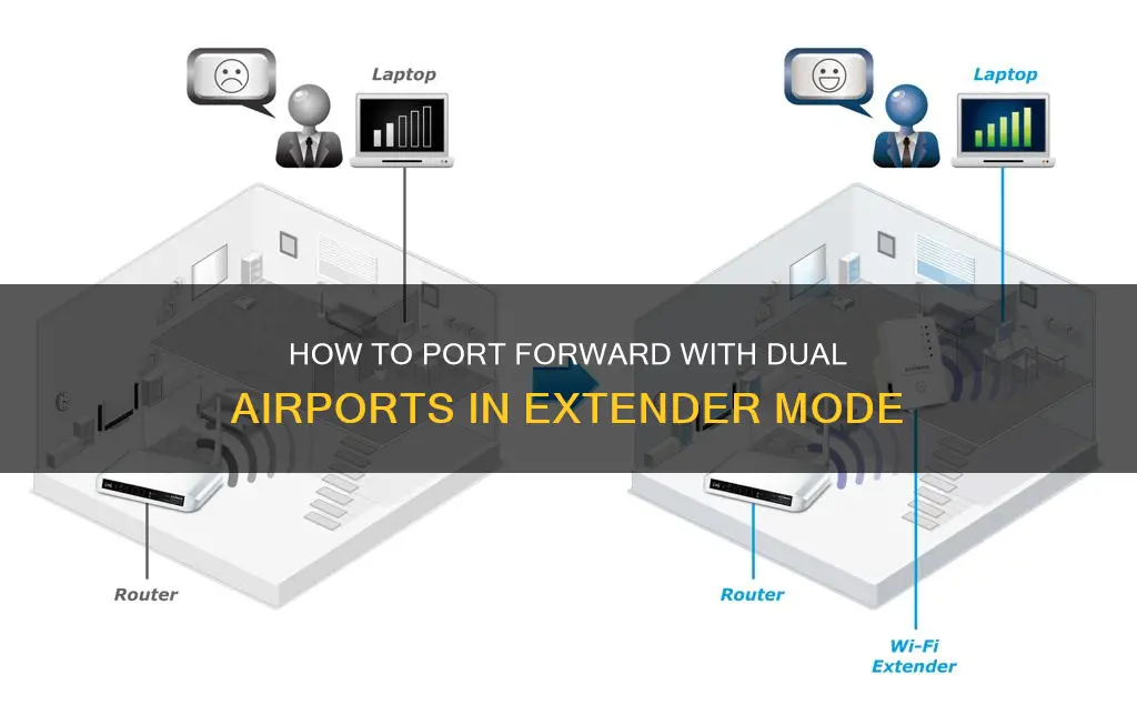 can you port forward with two airports in extender mode
