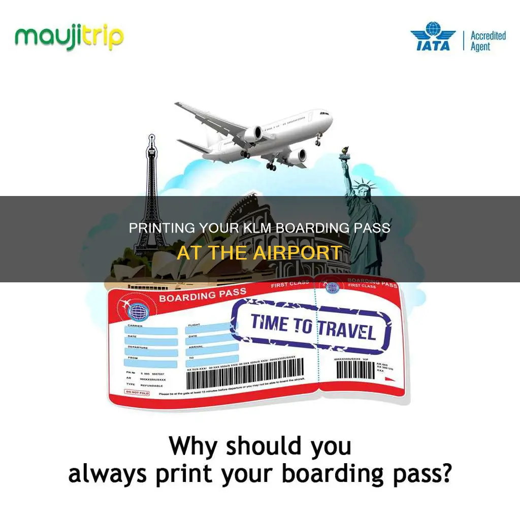 can you print boarding pass at airport klm