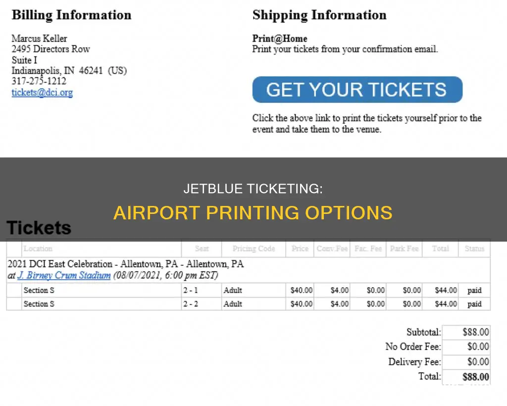 can you print your jet blue ticket at the airport