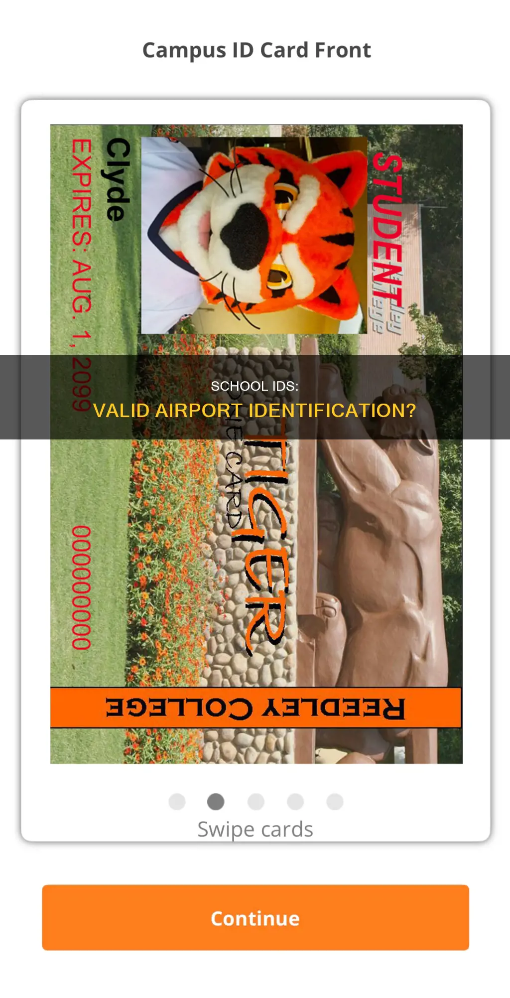 can you show a school id at the airport