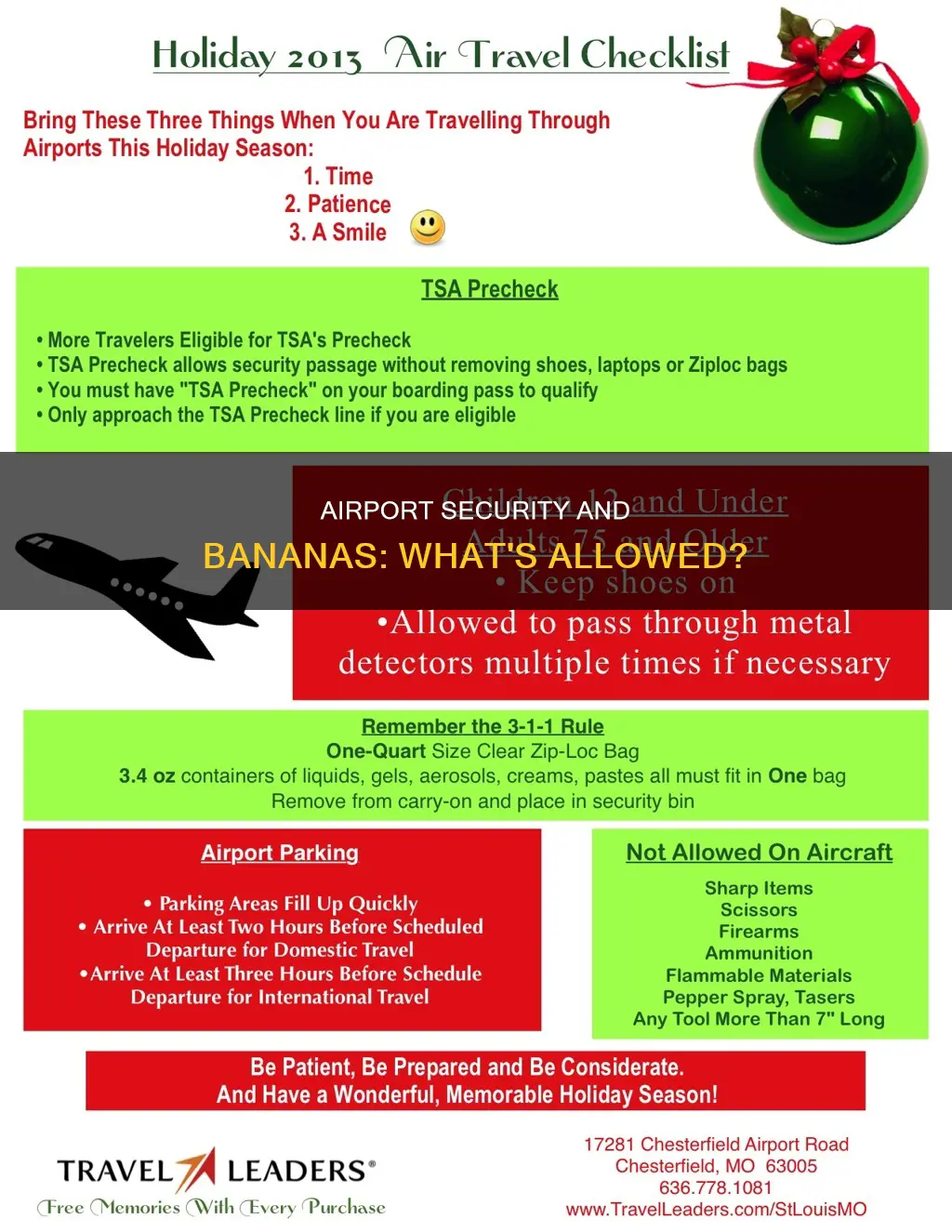 can you take a banana through airport security