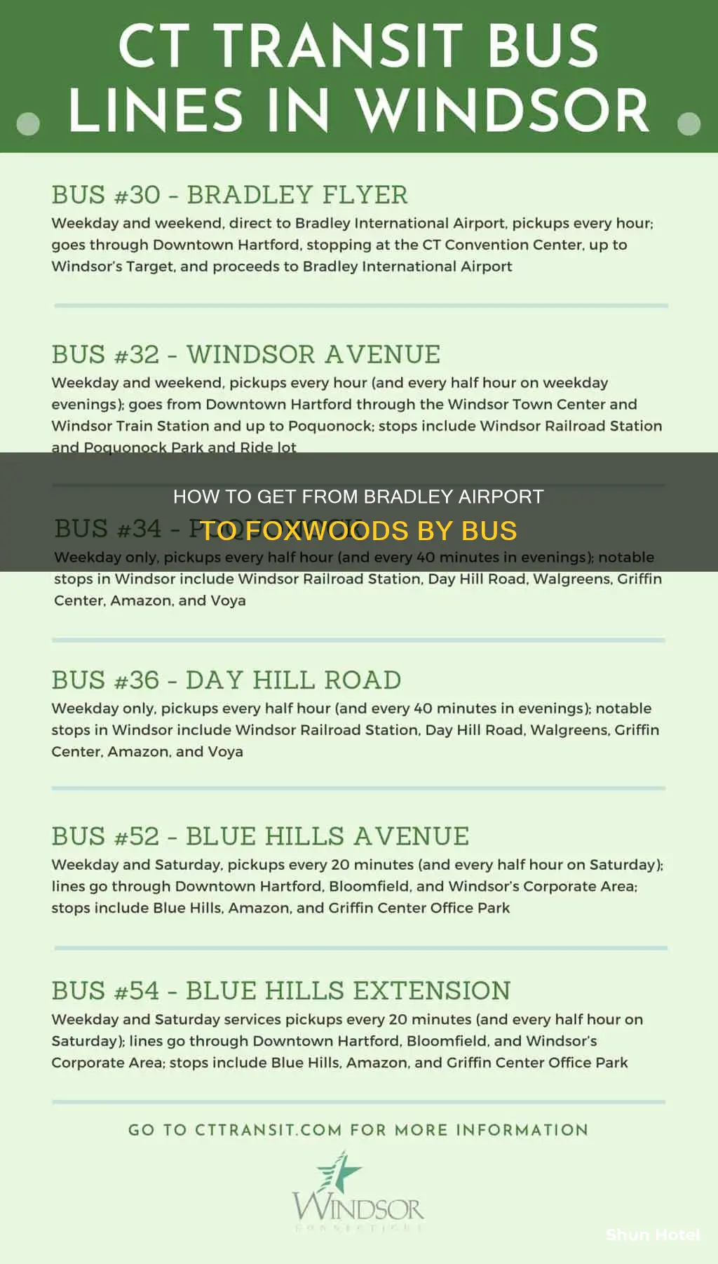 can you take a bus from bradley airport to foxwoods