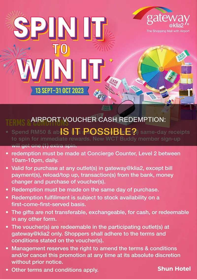 can you take airport accomodation voucher in cash