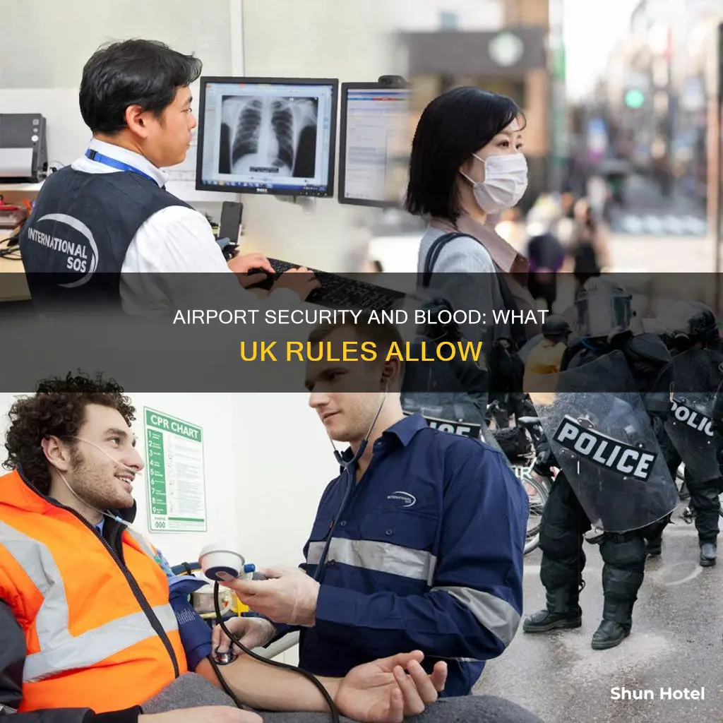 can you take blood through airport security uk
