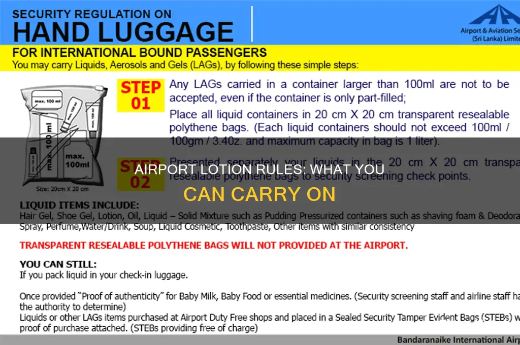can you take lotion in an airport