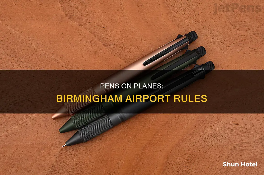 can you take pens on a plane birmingham airport