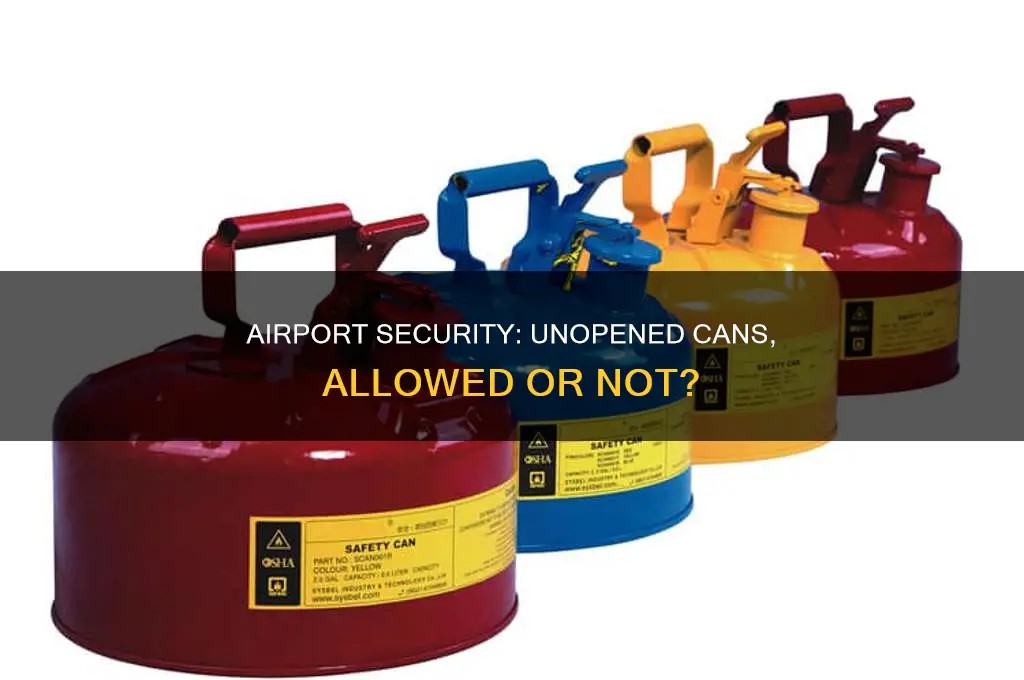 can you take unopened cans through airport security