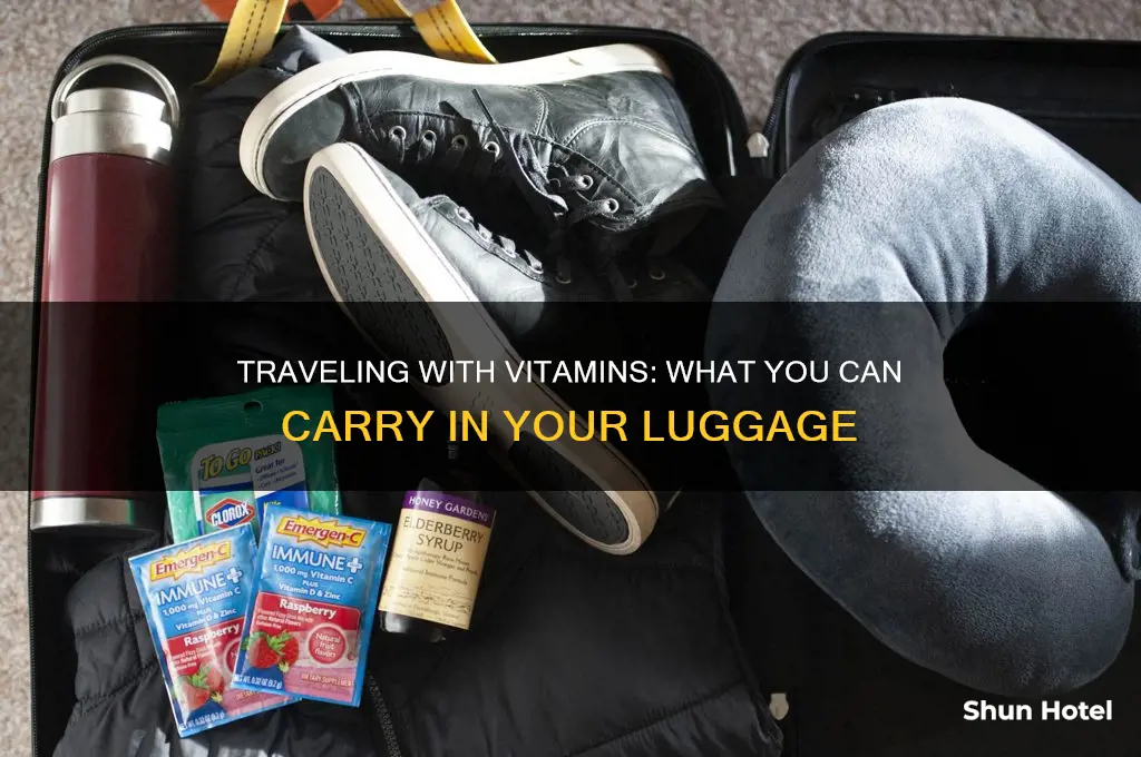 can you take vitamins in luggage for airport