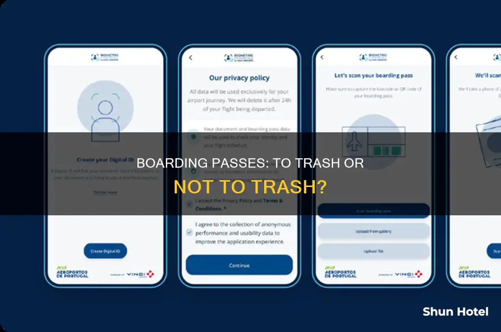 can you throw away boarding passes at the airport