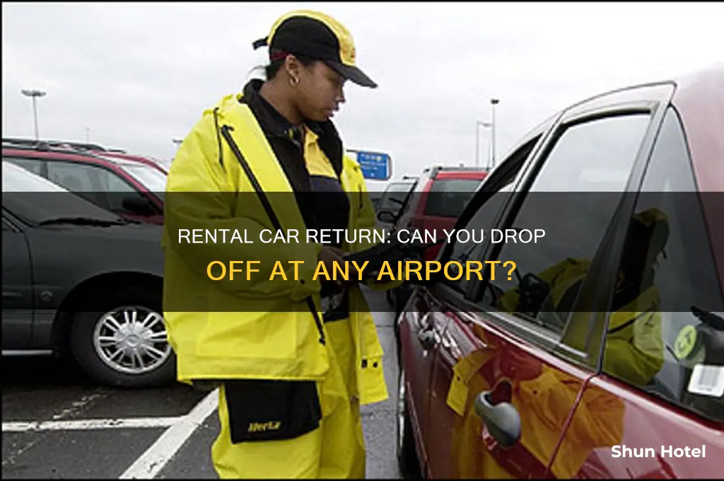 can you turn in a rental car to another airport