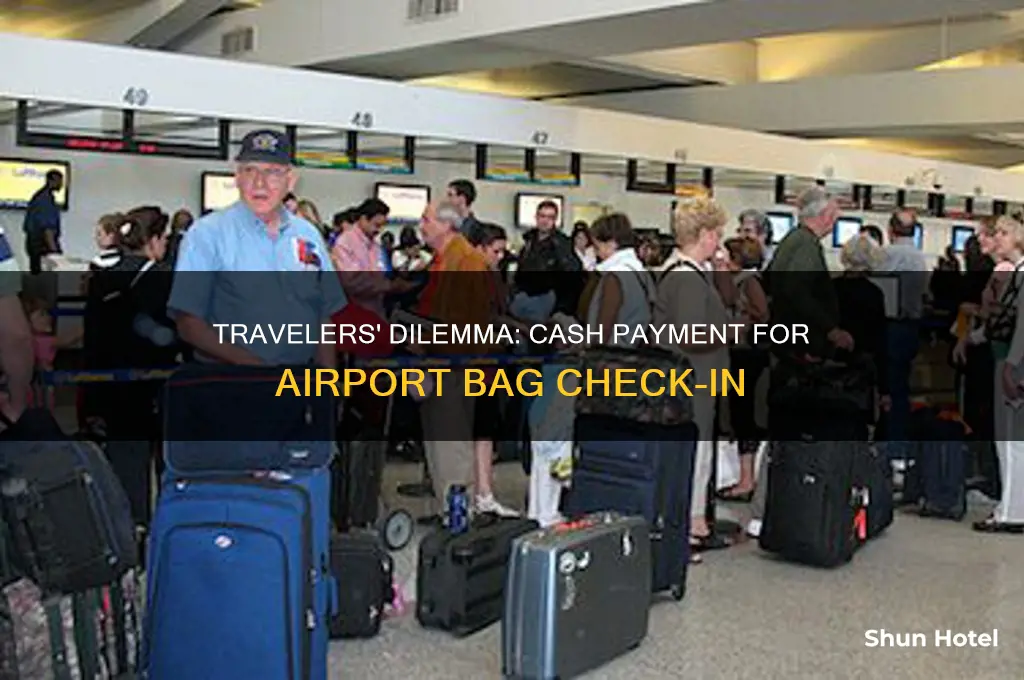 can you use cash to check baggage at airport