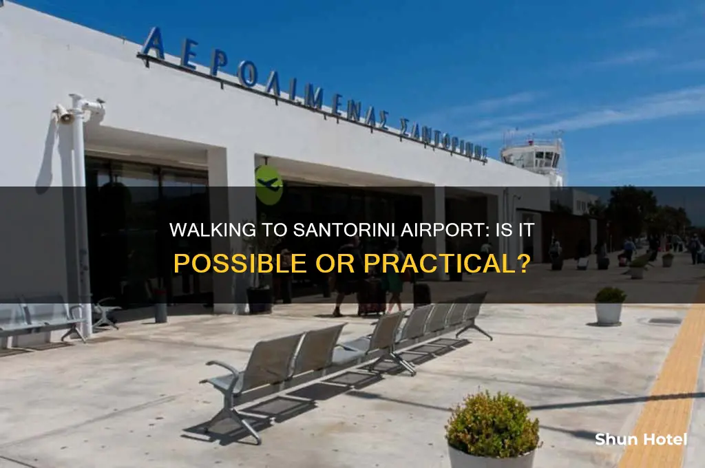 can you wa l to the airport santorini