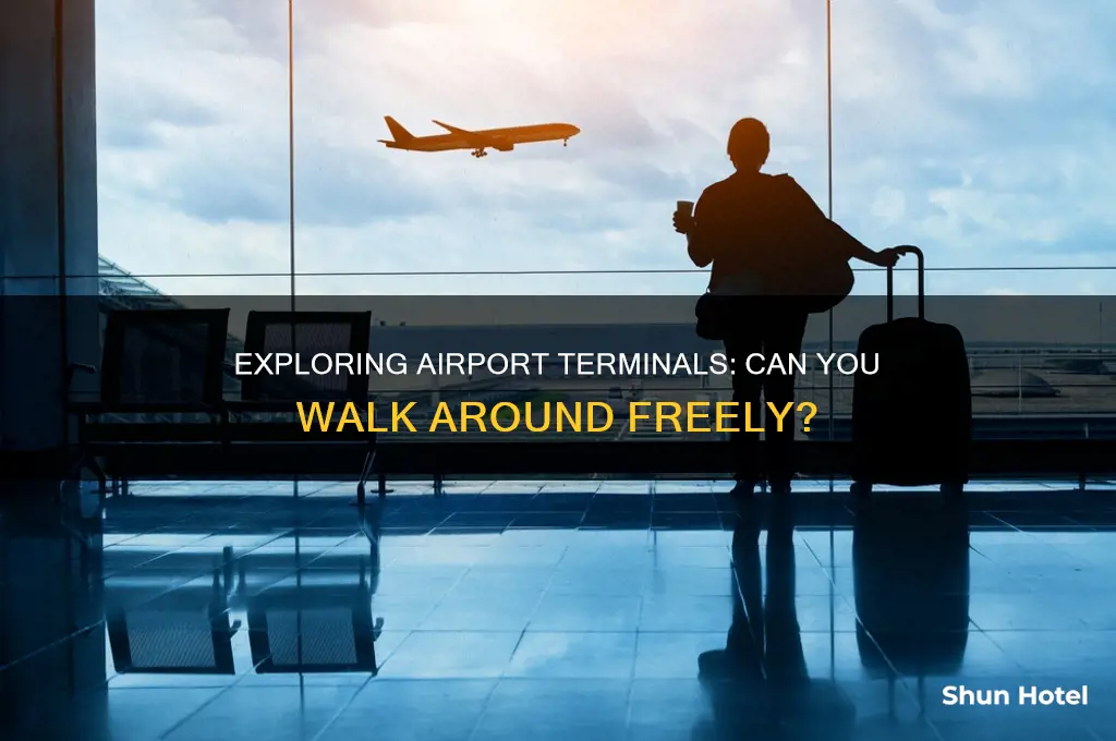 can you walk around airport terminals