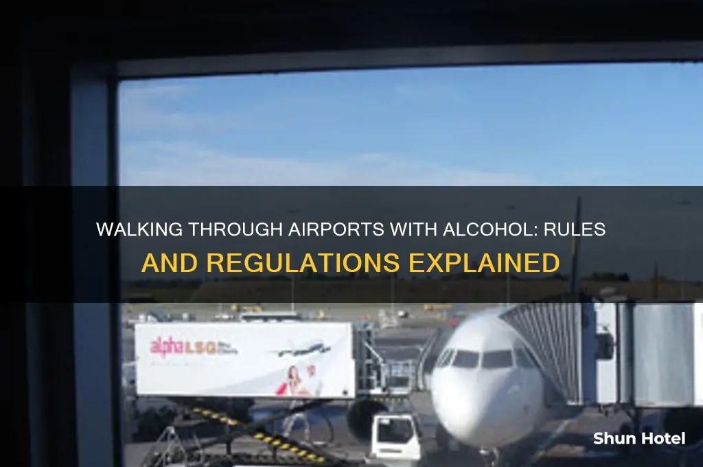 can you walk around airport with alcohol