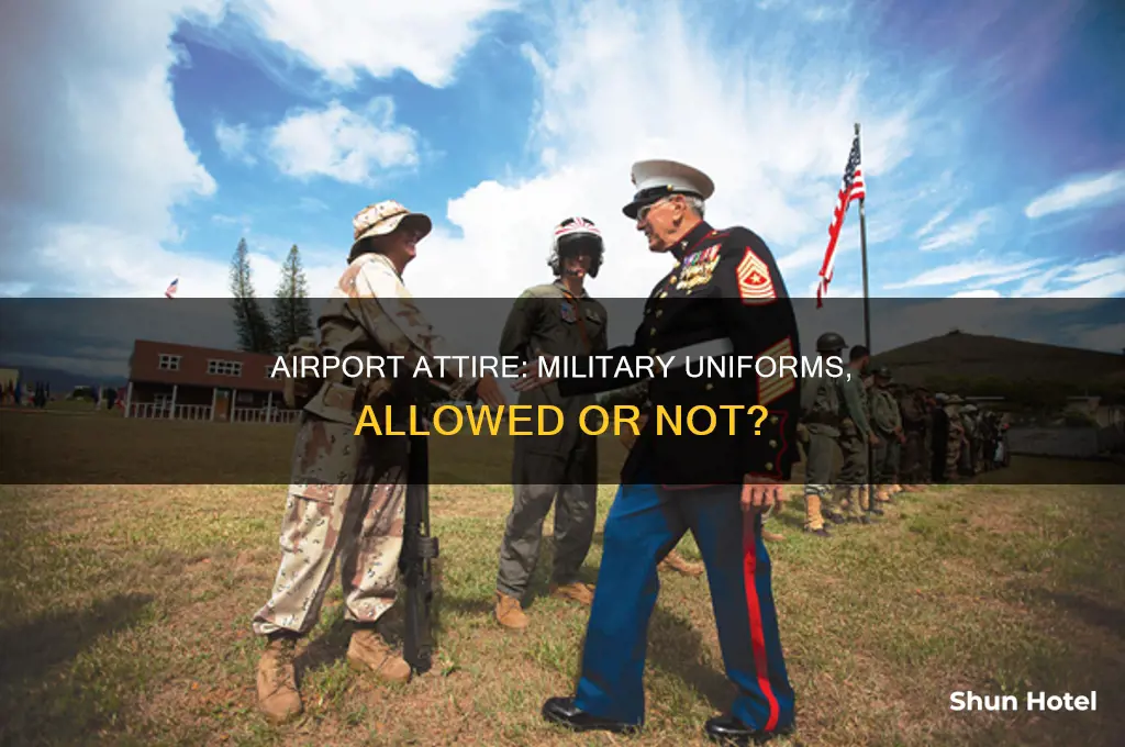can you wear military uniform in airport