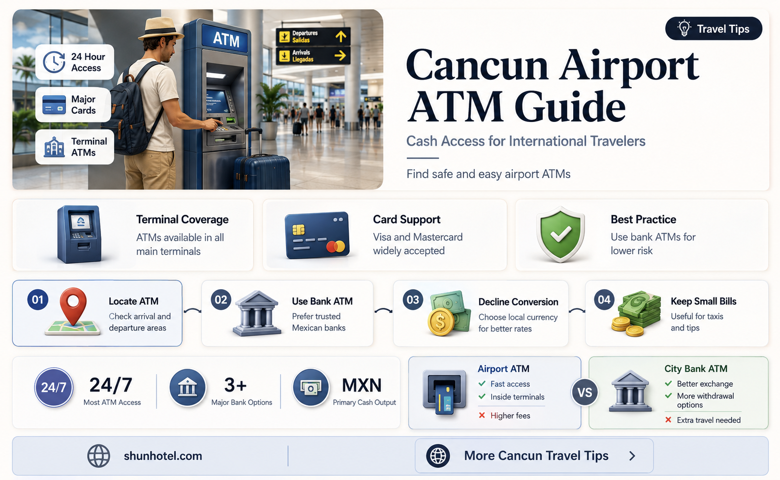 are there atms in cancun airport