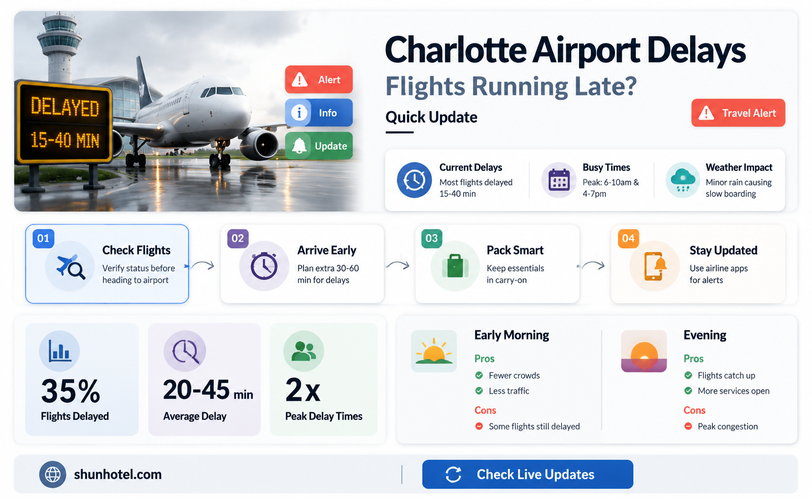 are flights delayed at charlotte airport