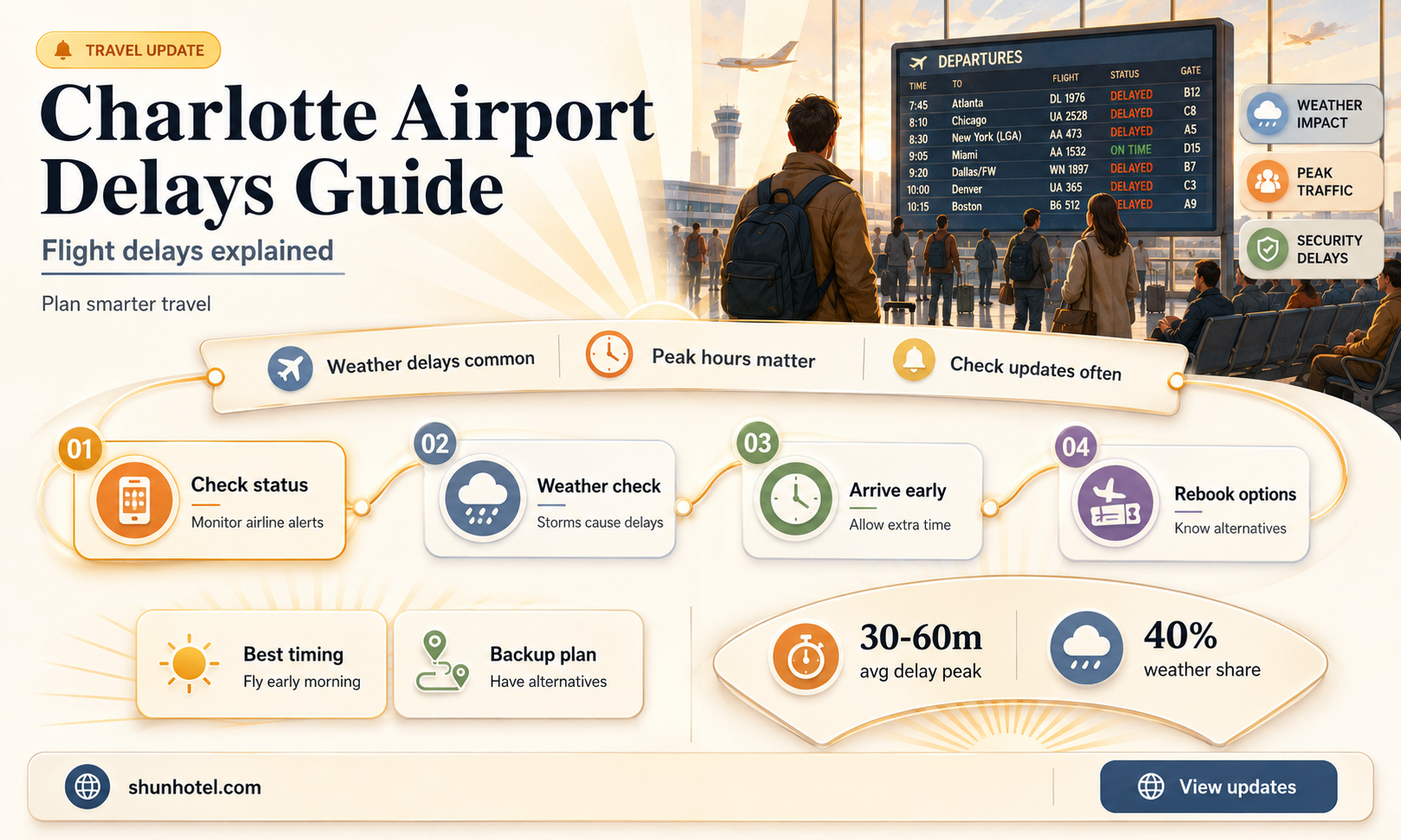 are there delays at charlotte airport