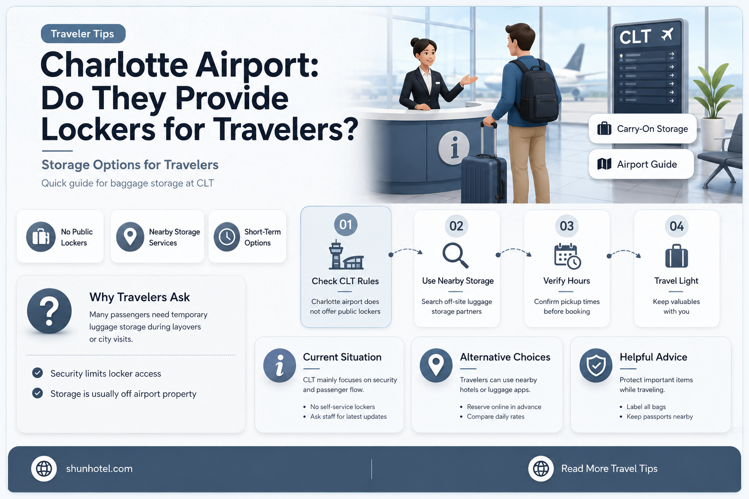 are there lockers at charlotte airport