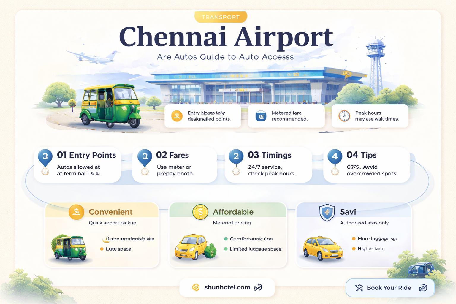 are autos allowed in chennai airport