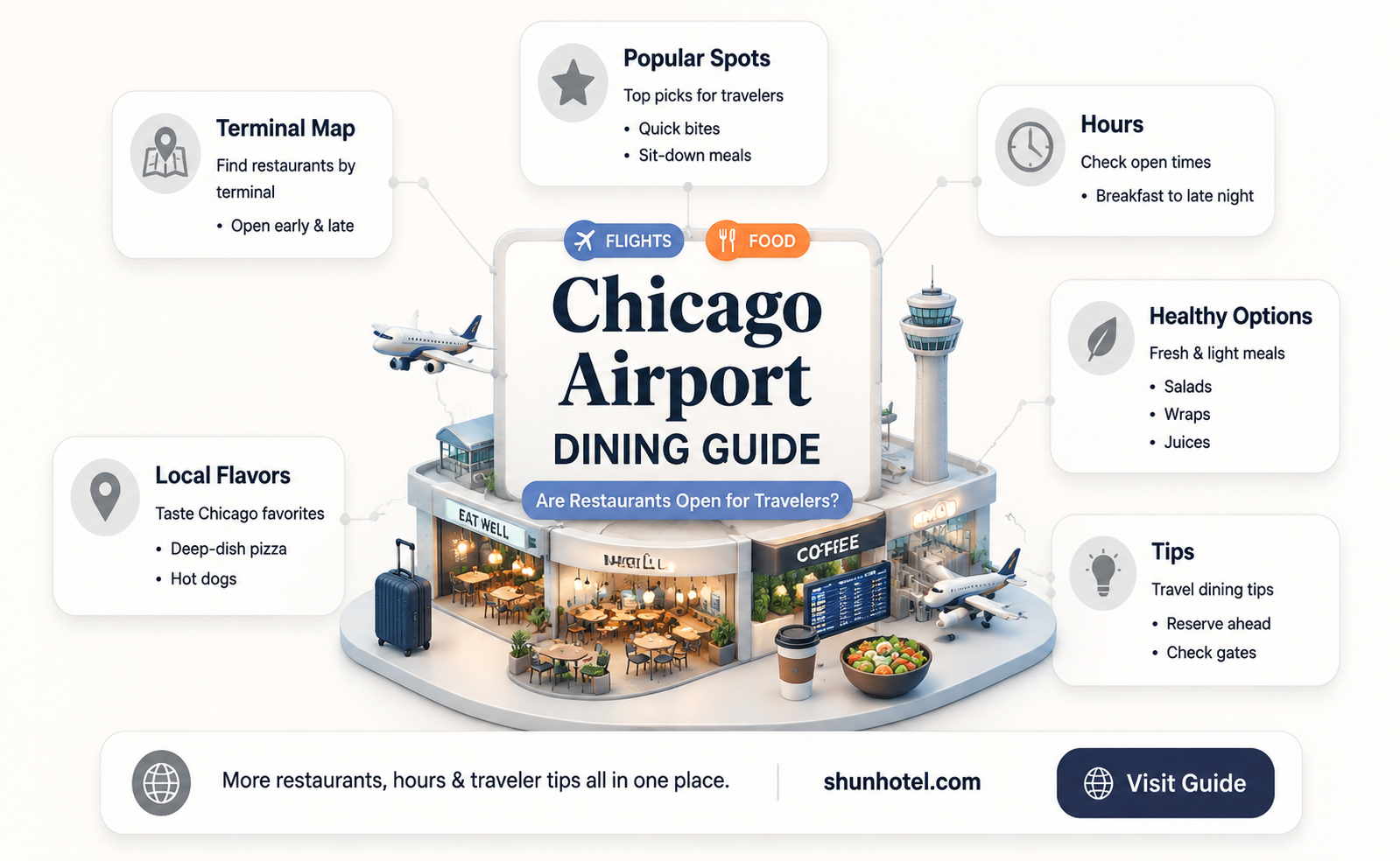 are restaurants open in chicago airport