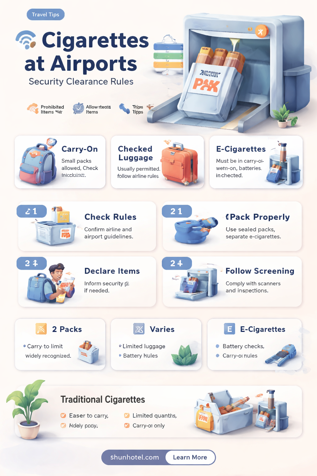 are cigarettes allowed in airport security
