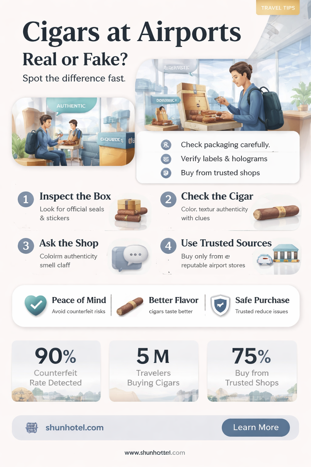 are cigars at airport shops real