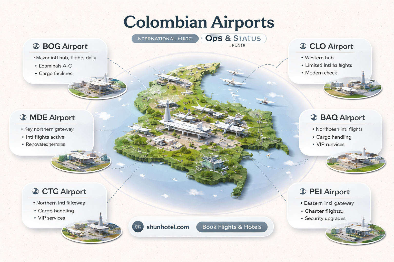 are colombian airports open for international flights