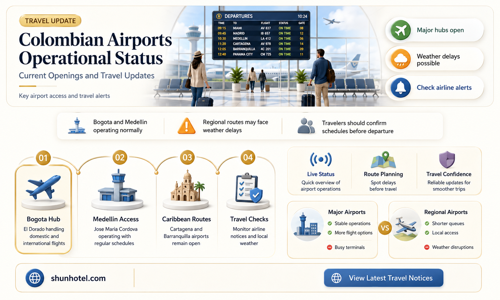 are the colombian airports open
