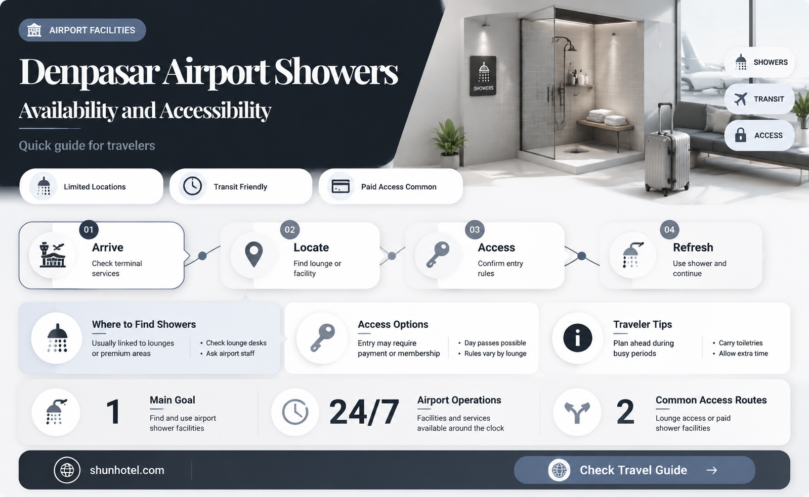 are there showers at denpasar airport