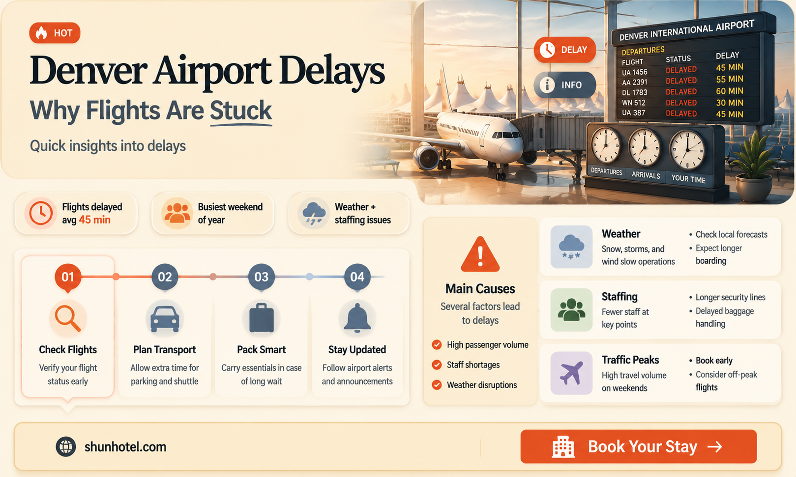 are flights delayed at denver airport