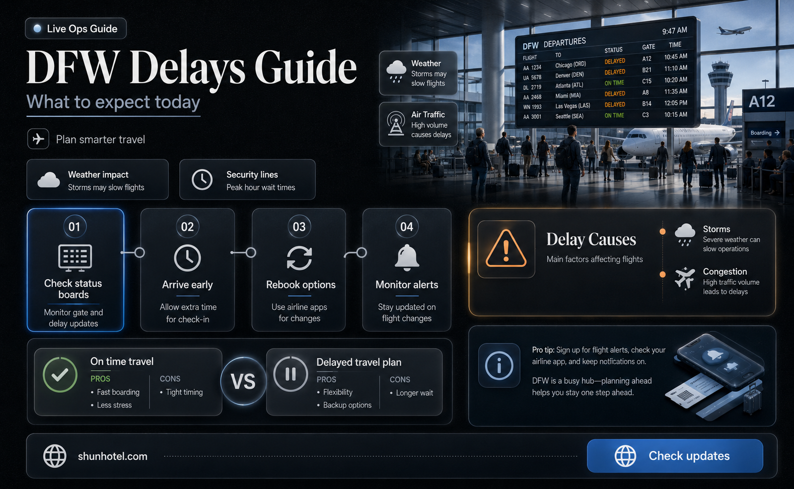 are there delays at dfw airport