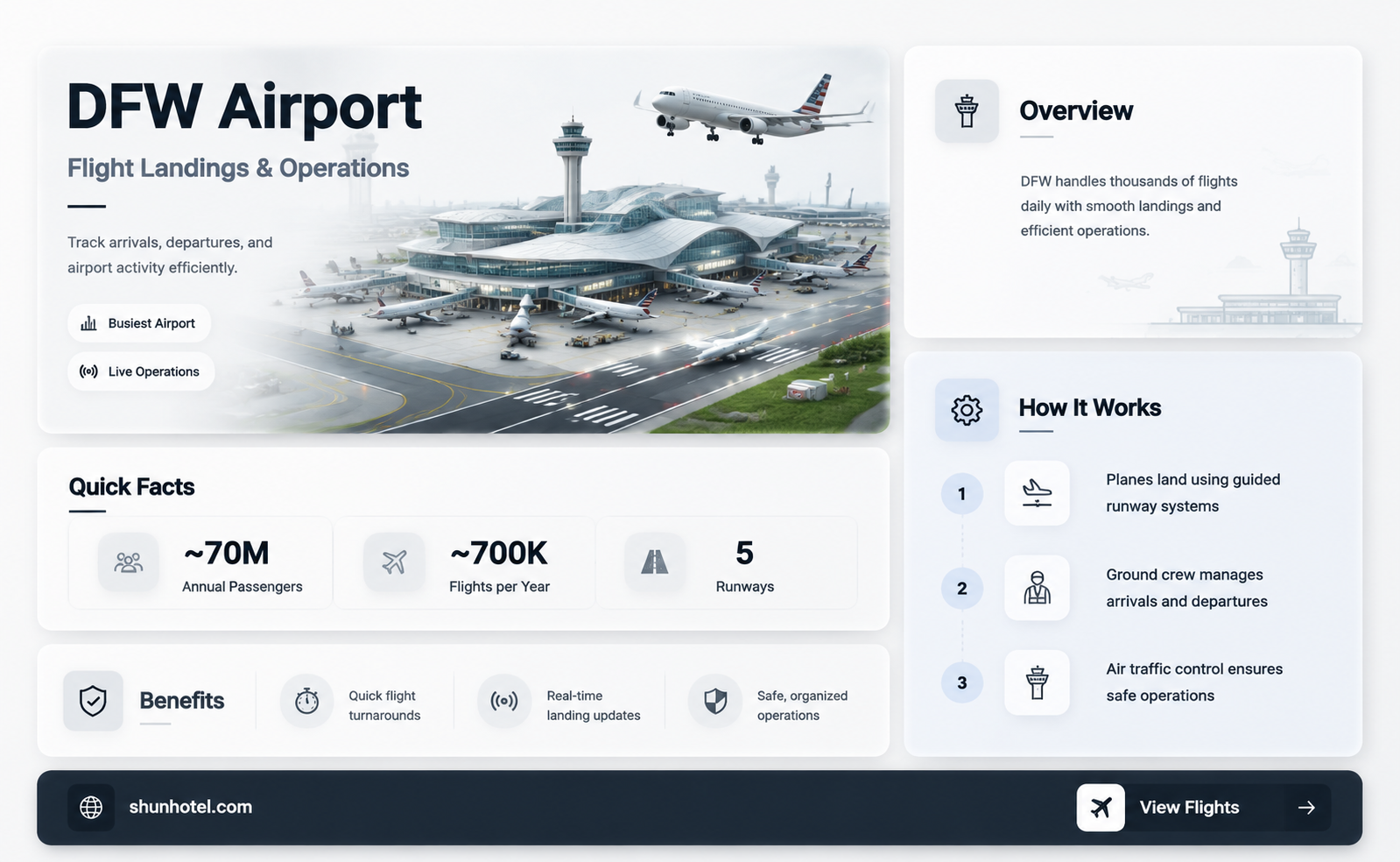 are flights landing at dfw airport