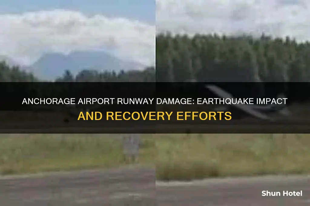 did anchorage airport runway get damaged by earthquake