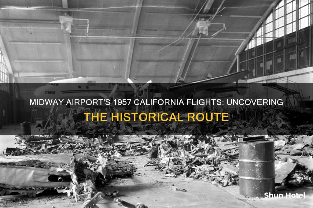 did midway airport fly to california in 1957