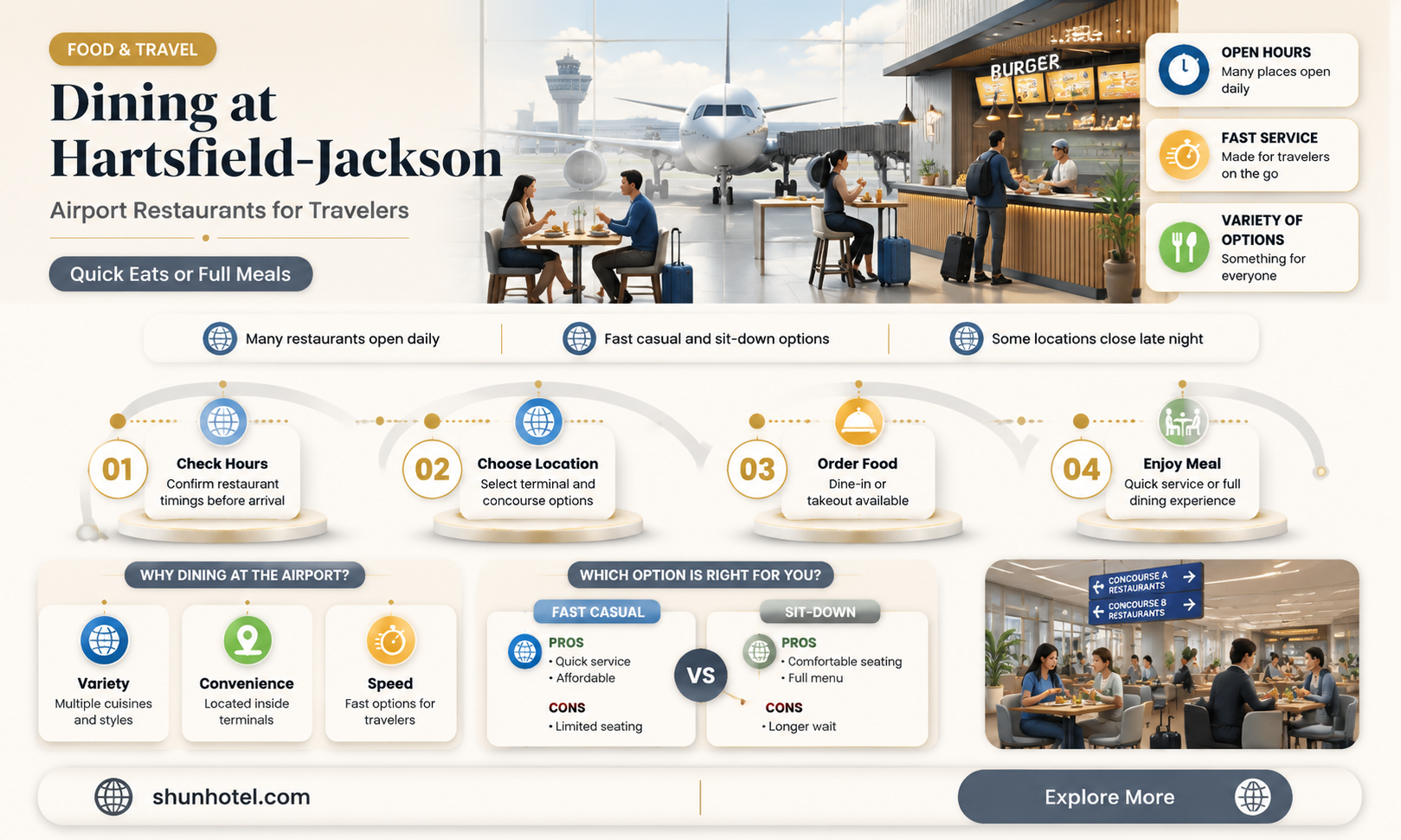 are restaurants open at hartsfield airport