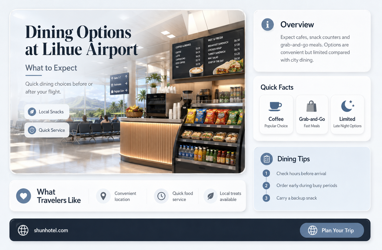 are there restaurants at lihue airport
