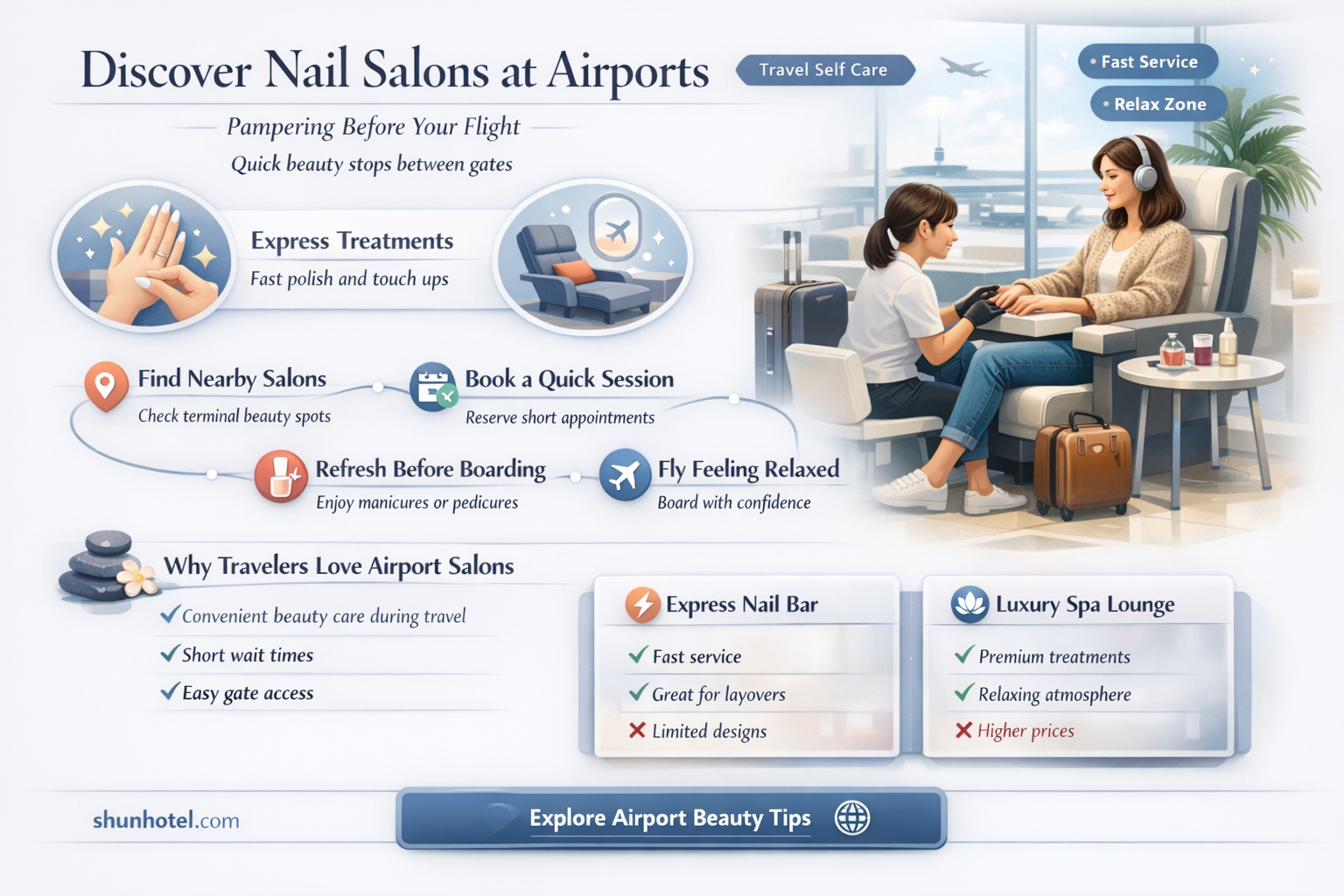 are there nail salons in airports