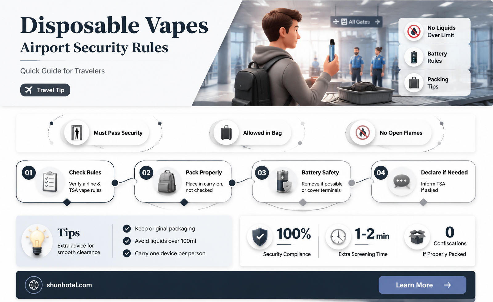 are disposable vapes allowed in airport