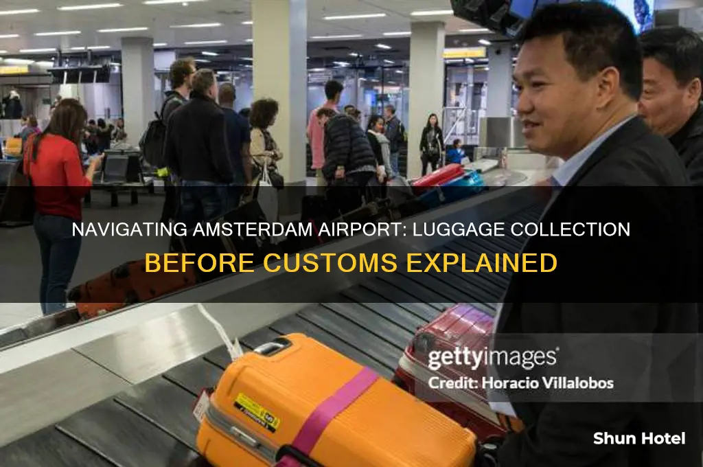 do you get luggage before customs in amsterdam airport
