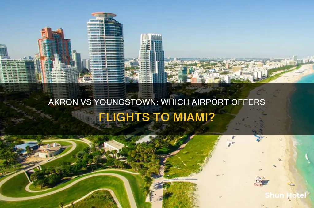 does akron or youngstown airport fly to miami