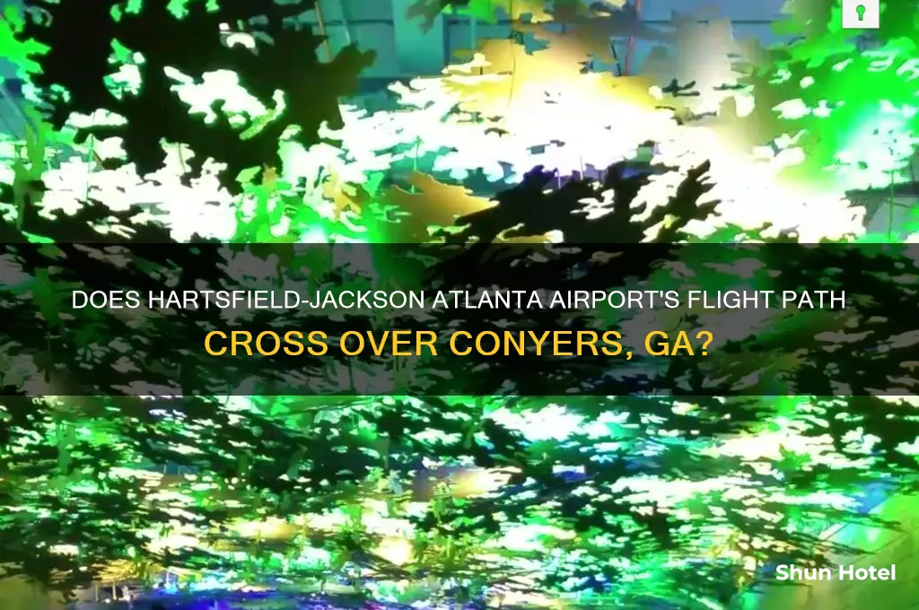 does hartsfield jackson airport atlanta ga fly over conyers ga