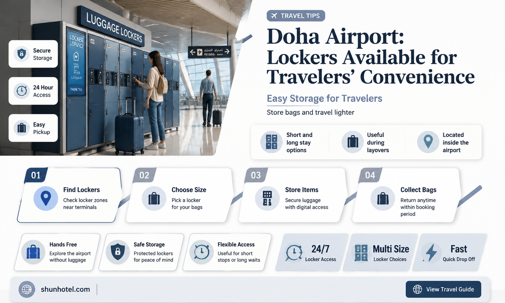 are there lockers at doha airport