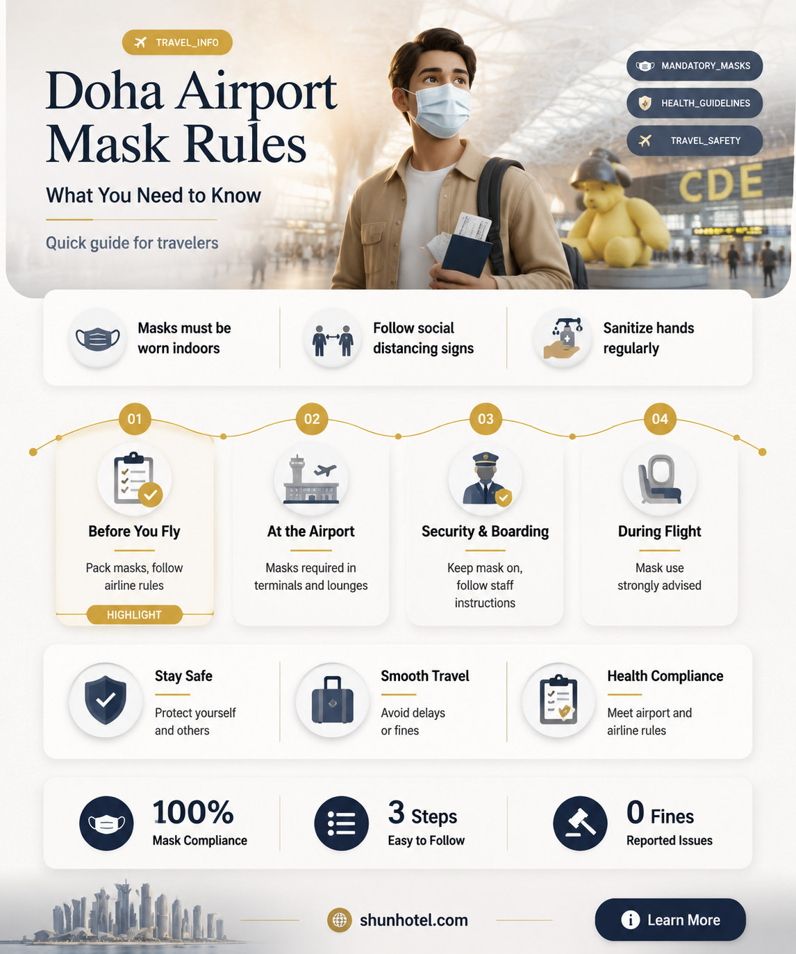 are masks required in doha airport